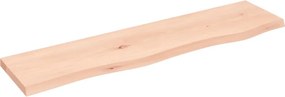 vidaXL kezeletlen tömör tölgyfa fali polc 80x20x2 cm