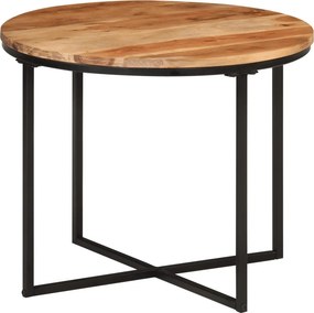 vidaXL tömör akácfa és vas dohányzóasztal 55 x 55 x 45 cm
