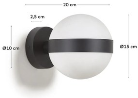 Fekete fali lámpa ø 15 cm Anasol – Kave Home