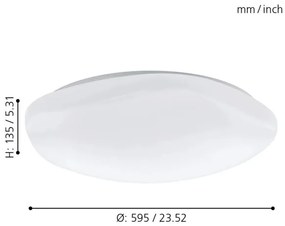Eglo 33272 - LED RGBW Dimmelhető mennyezeti lámpa TOTARI-C LED/34W/230V + távirányító