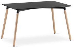Skandináv stílusú téglalap alakú étkező asztal - fekete
