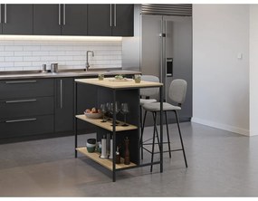 Bárasztal tölgyfa dekorral 60x100 cm Sagi – Marckeric