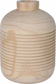 Fából Készült Díszváza natúr száraz virágokkal világos barna Ø 15cm x 21cm