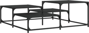 vidaXL fekete szerelt fa dohányzóasztal 107 x 107 x 40 cm