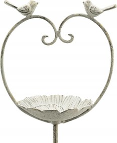 Fehér itató madárfigurákkal, szív alakú 104 cm itató