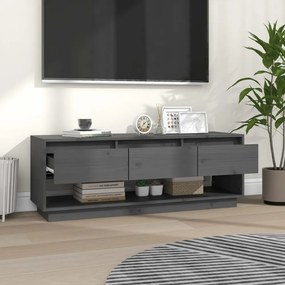 szürke tömör fenyőfa TV-szekrény 110,5x34x40 cm