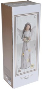 Nativity II kerámia LED  angyalka, 32 cm