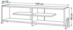 Mazzoni VIK RTV-140 TV-állvány Fehér Matt - MODERN TV-ÁLLVÁNY NAPPALIBA/SZOBÁBA