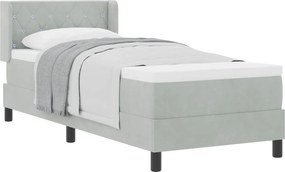 vidaXL Boxrugós ágy matracmal Világosszürke 200 x 80 cm Poliészter