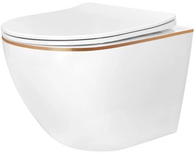 WC CARLO Mini Flat + bidet CARLO Mini White Gold Edge készlet