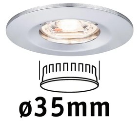 Paulmann 94302 Nova Mini beépíthető lámpa, kerek, fix, króm, 2700K melegfehér, Coin foglalat, 310 lm, IP44