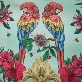 Zöld-kék egyszemélyes pamut-szatén ágyneműhuzat 135x200 cm Paradise Parrot – Matthew Williamson