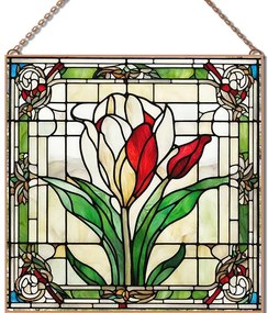 Stained-Glass-Tulip-3 üvegkép, falikép