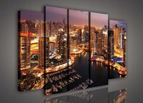 Vászonkép 150x100 Városkép éjszaka város alkonyat felhőkarcolók várostervezés