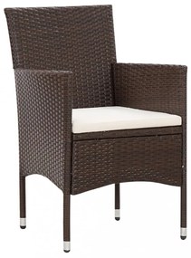 4 részes barna polyrattan kerti ülőgarnitúra párnákkal