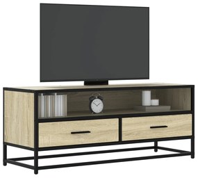 sonoma tölgy színű szerelt fa és fém TV-szekrény 100x34,5x40 cm