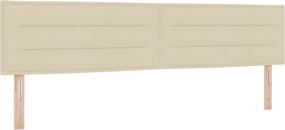 vidaXL LED ágytámla LED -es lámpákkal Krém 200 cm Poliészter