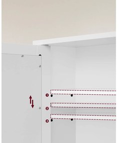 Fali dupla tükrös fürdőszoba szekrény, fehér 56x13x58cm