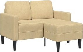 vidaXL szürke-zöld vászon 2 üléses kanapé L-alakú kanapéval 125 cm