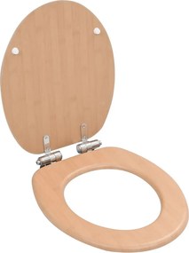 2 db bambuszmintás MDF WC-ülőke lassan csukódó fedéllel