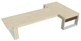 Verno+ S asztal 200 x 370 cm, kiegészítő íróasztallal, akác / barna