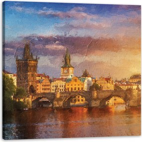 Vászonkép Olajfestmény Város Stílus Művészet Építészet 60X60 cm