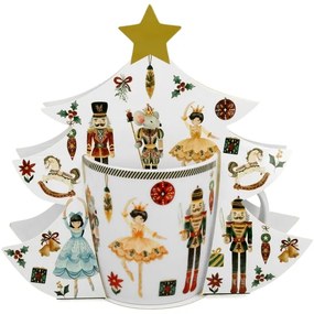 Karácsonyi diótörő Porcelán bögre 400 ml fenyőfa díszcsomagolásban Christmas Nutcracker