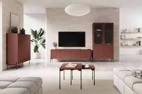 Sonatia vitrines szekrény 100 cm négyajtós - bordó