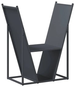 antracitszürke hidegen hengerelt acél tűzifatároló 69,5x35x81cm