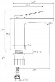 Invena Paros, mosogató csaptelep, fekete matt, BU-09-004-A