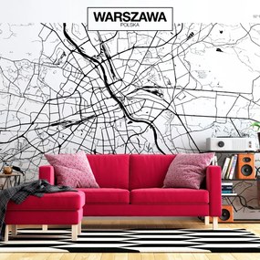 Öntapadó fotótapéta - Warsaw Map