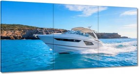 Vászonkép 60x30 Motorcsónak a tengeren