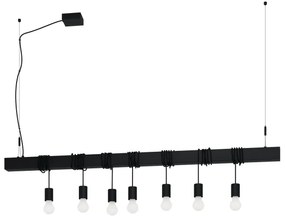 Eglo 39938 - Csillár zsinóron TOWNSHEND-B 7xE27/40W/230V fekete