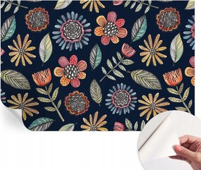 Fotótapéta Öntapadós Dekoratív tapéta Virágos mozaik 104x70 cm