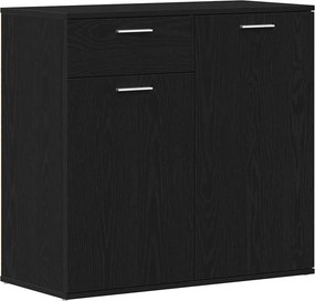 vidaXL fekete tölgy forgácslap tálalószekrény 80 x 36 x 75 cm