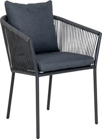 Sötétszürke fém-párnázott kerti szék Salerno – House Nordic