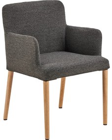 Szürke kárpitozott karfás étkezőfotel Zoe – Actona