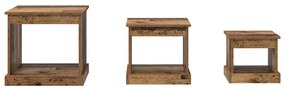 vidaXL Dohányzóasztal 3 pcs Öreg fa Faanyag