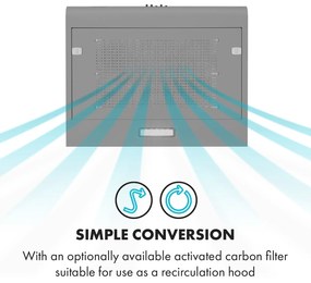 Klarstein Capannina, szekrény alá beépíthető páraelszívó, 60 cm, 166 m³/ó, LED, nemesacél, ezüst