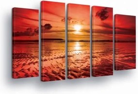 Vászonkép 150x100 Naplemente tengeri tájkép polip modern dekoráció