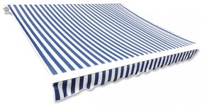 kék/fehér vászon napellenző tető 6 x 3 m (a váz nem tartozék)
