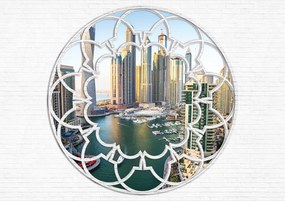 Dubai ablakból poszter, fotótapéta, Vlies (104 x 70,5 cm)