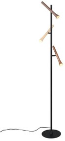 Fekete LED állólámpa fém búrával (magasság 150 cm) Fiato – Trio