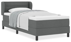 Boxspring Ágy Matrac nélkül - Sötétszürke, 90x190 cm, Szövet