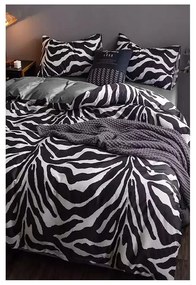 Fekete-fehér kétszemélyes-hosszabbított pamut ágyneműhuzat lepedővel 200x220 cm – Mila Home