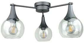 Felületre szerelhető csillár  STAR 3xE27/60W/230V fekete/átlátszó