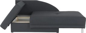 Kinyitható kanapé, szürke-fekete szövet, balos, LAUREL