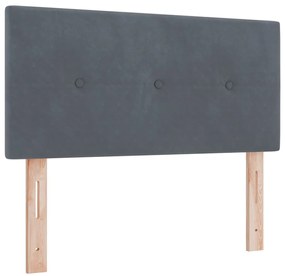 Boxspring Ágy Matraccal Sötétszürke 90x190 cm Bársony