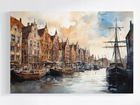 Canvas Vászonkép Gdańsk Óváros Vitorlások Csatorna Motława 60x40