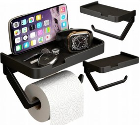 Wc-papír Tartó Polc Fém Tiplik Szalag Fekete
